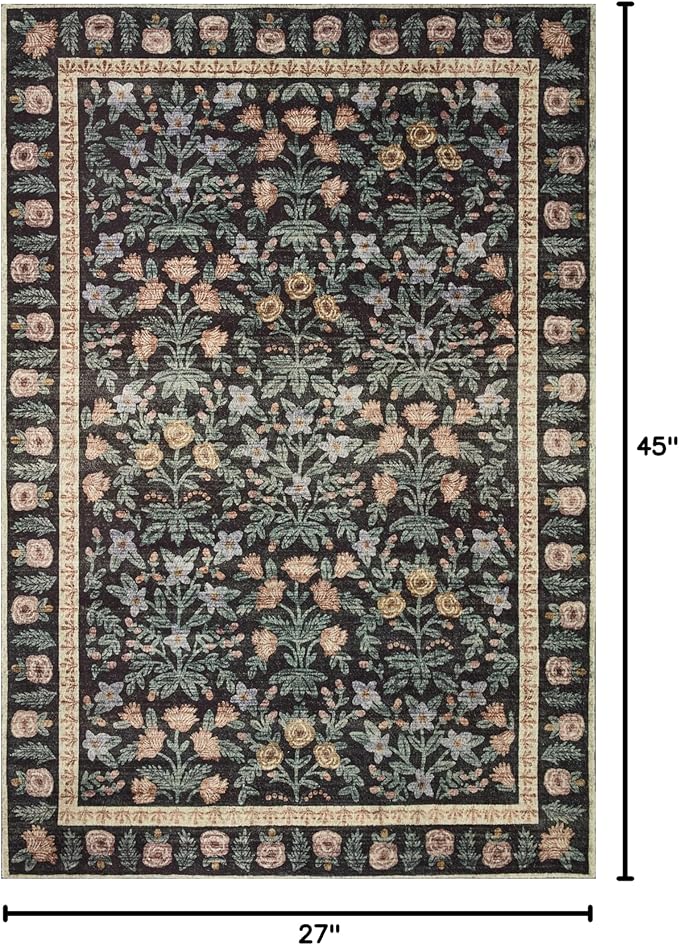 Loloi Rifle Paper Co. Eden Collection EDE-02 Mughal Garden Black 2'-3" x 3'-9" - Image 2