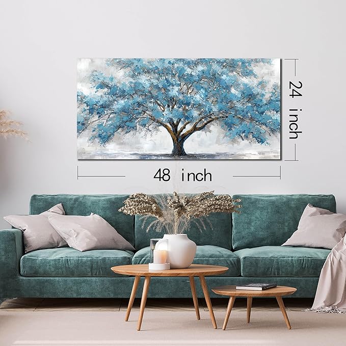 JuhaiArt Teal Wall Decor Tree Wall Art - Image 6