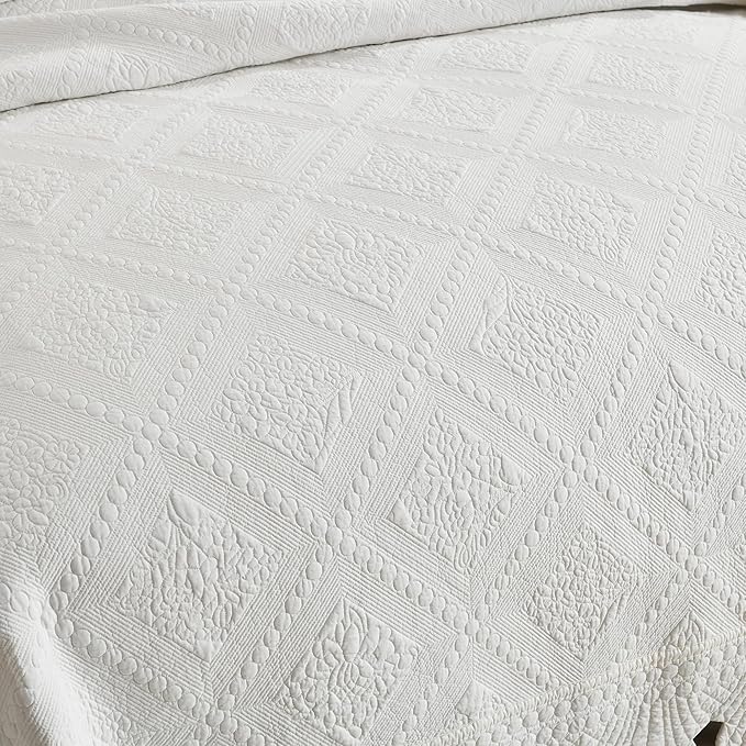 MarCielo 3-Piece 100% Cotton Oversized Bedspread Lightweight Quilt Coverlet - Image 4