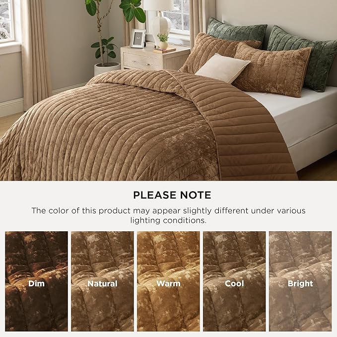 Bedsure Velvet Quilt King Size Set - Image 3