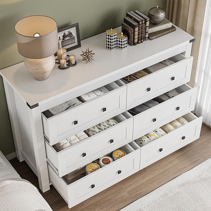 6-Drawer Dresser, Modern Wooden Storage Chest of Drawers, Dresser TV Stand - Image 4