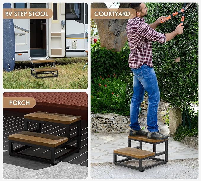 Two Step Stool for Adults Kids, Bed Step Foot Stool - Image 8