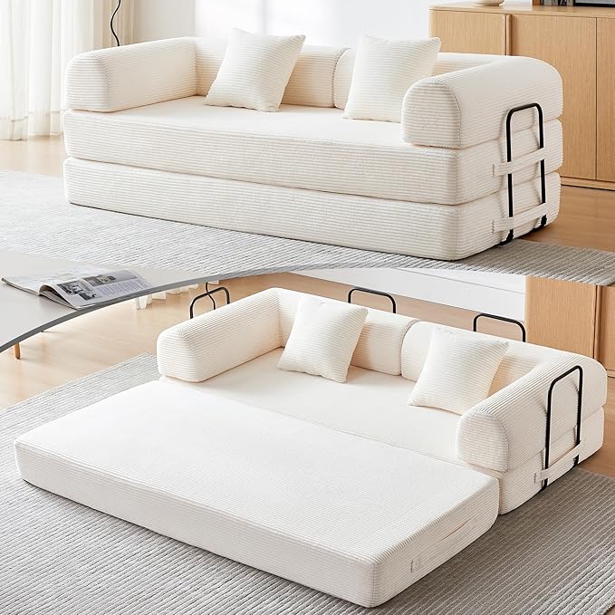 Convertible Folding Mattress Couch, 5-in-1 Futon Sofa by QQR