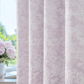 Beauoop Purple Floral Jacquard Blackout Curtains 84 Inches Long 2 Panels by Beauoop