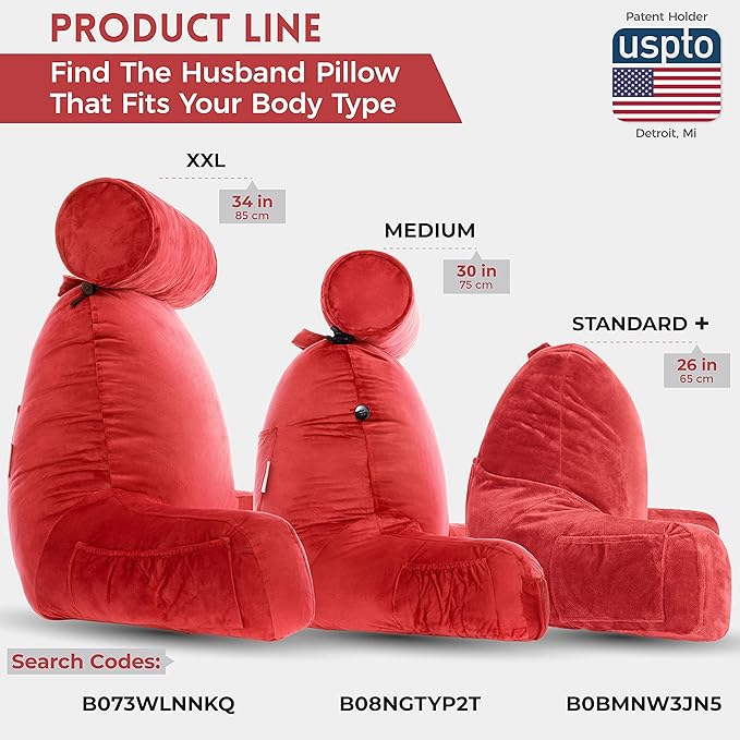 Husband Pillow Medium Red, Backrest - Image 3