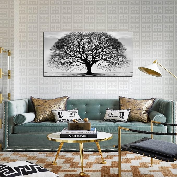 Prepeyssee Tree of Life Wall Art Large Artwork Black and White Wall Art Modern - Image 4