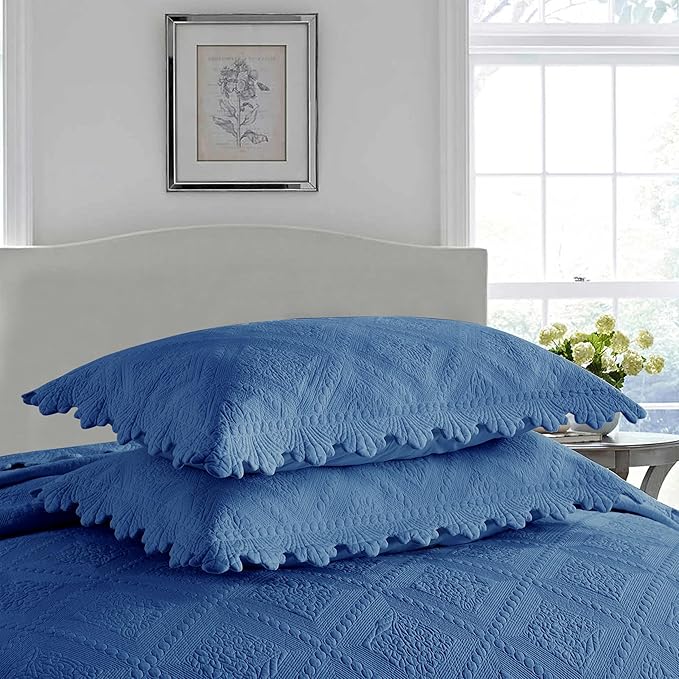 MarCielo 3-Piece 100% Cotton Oversized Bedspread Lightweight Quilt Coverlet - Image 8