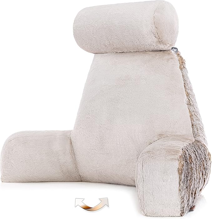 Husband Pillow XXL Ultra Rare Baby Chinchilla Backrest, Two-Tone Reversible - Image 2