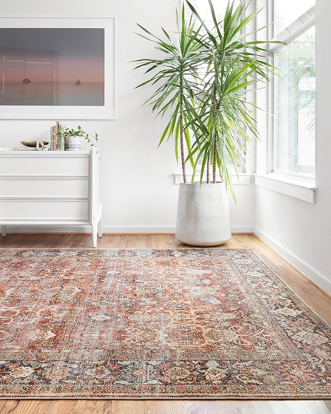Loloi Layla Collection LAY-02 Spice/Marine 9'-0" x 12'-0" .13" Thick Area Rug by Loloi