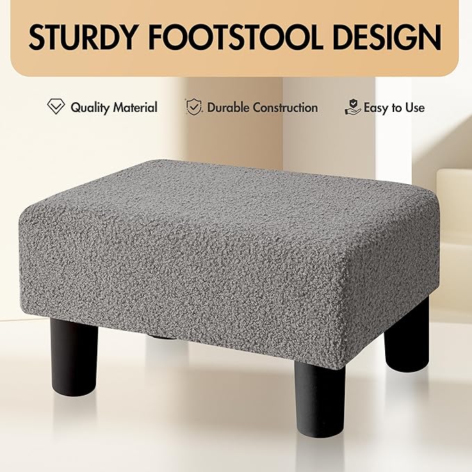 BRIAN & DANY Small Foot Stool Ottoman, Footstool - Image 4
