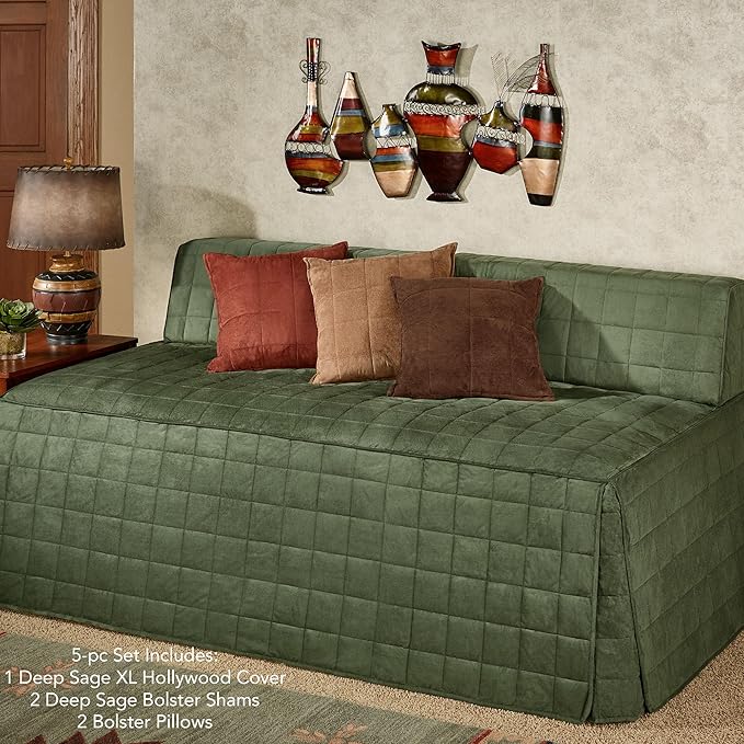 Camden Luxury Bedding | Deep Sage Green Color | Fitted Hollywood Daybed Bedding - Image 2