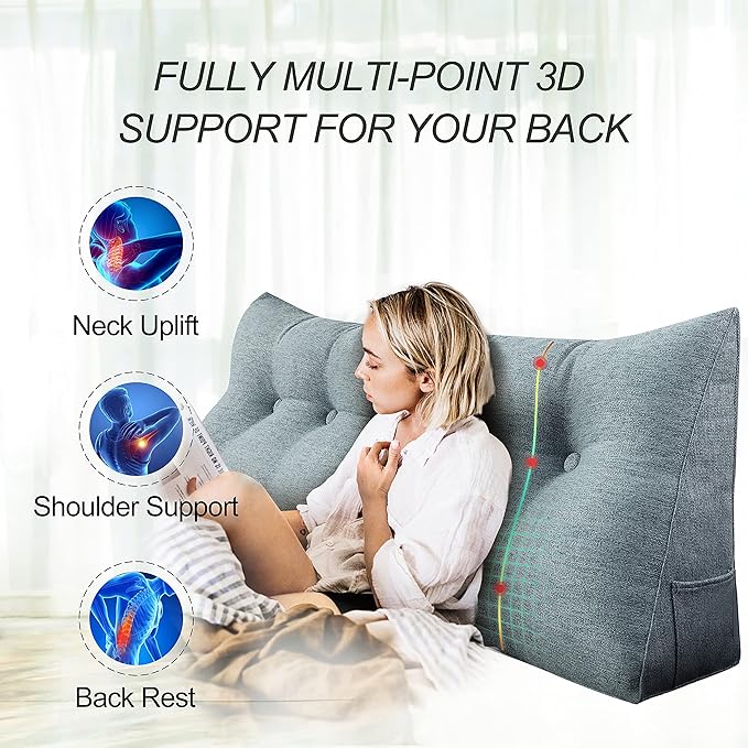 homecozy Wedge Headboard Pillow Dorm Room Reading Pillow Back Support - Image 2
