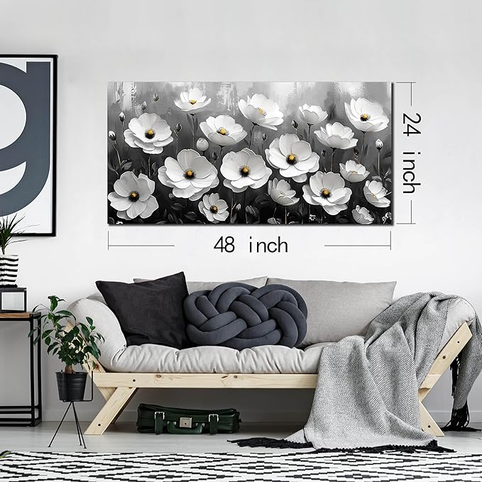 Prepeyssee Black and White Botanical Wall Art floral wall decor - Image 5