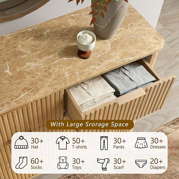 win2win 6 Drawer Dresser, Modern Dresser - Image 5