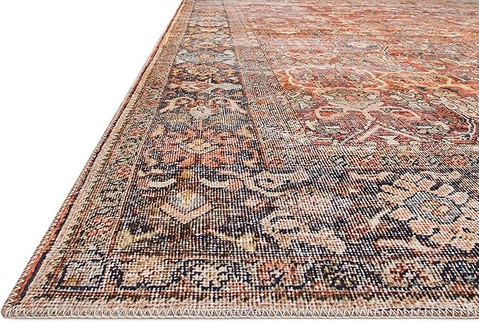 Loloi Layla Collection LAY-02 Spice/Marine 2'-6" x 12'-0" .13" Thick Runner Rug - Image 5