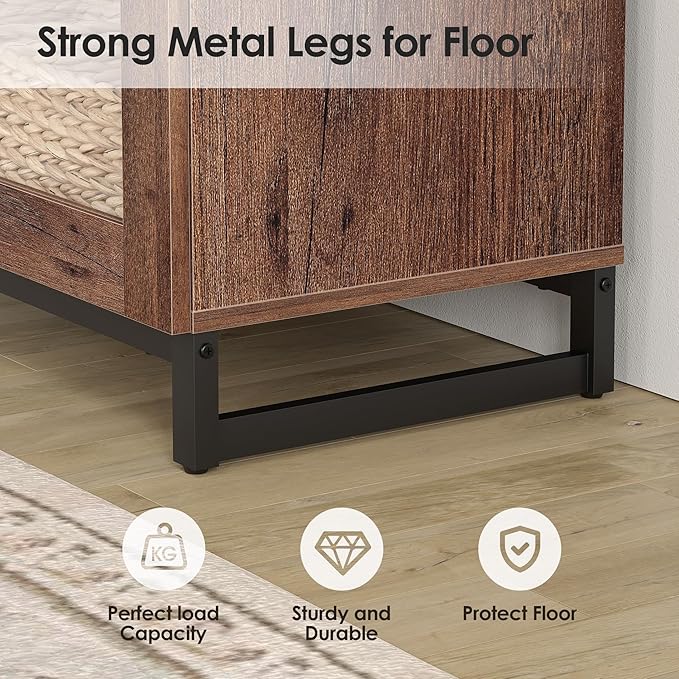 WAMPAT 63 Inch TV Stand with Glass Doors - Image 7
