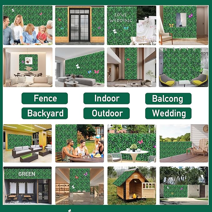 ZHZCJB 10 X 10 in Artificial Grass Wall Panel Backdrop, UV-Anti Greenery - Image 5