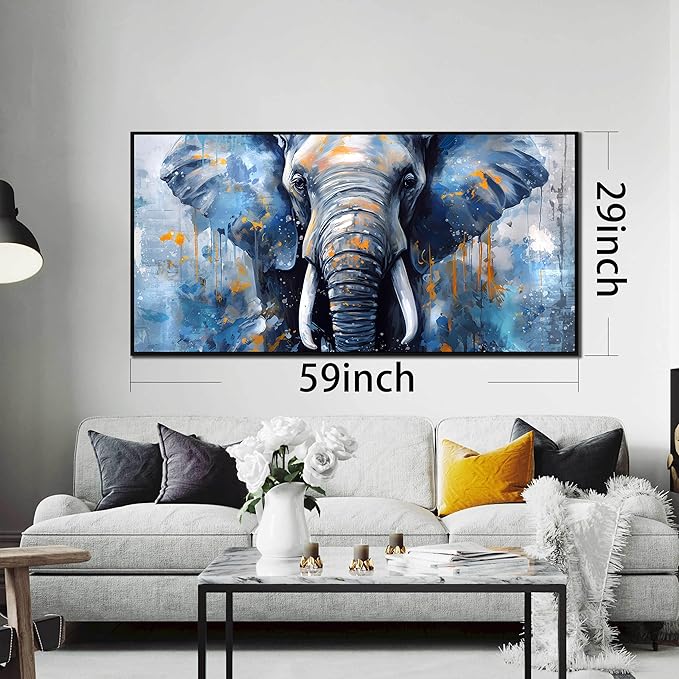 Elephant Wall Art for Living Room, Animal Canvas Wall-Decor for Bedroom - Image 7