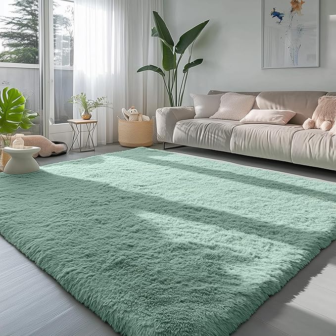 PAGISOFE Machine Washable Sage Green Rugs - Image 6