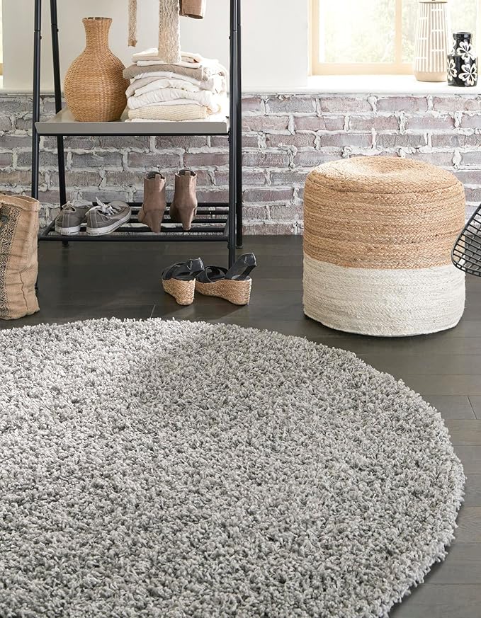 Unique Loom Solid Shag Collection Area Rug - Image 2