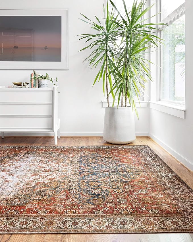 Loloi Layla Collection LAY-05 Ocean/Multi 2'-3" x 3'-9" .13" Thick Accent Rug by Loloi