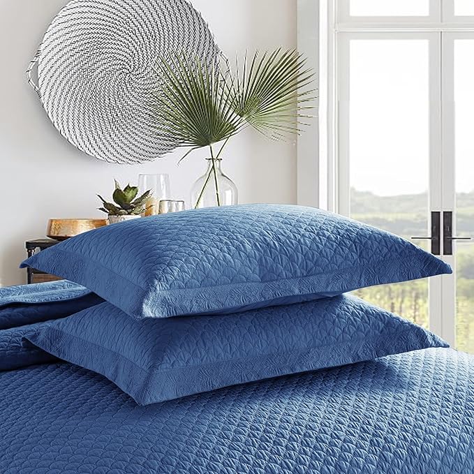 MarCielo 3-Piece 100% Cotton Oversized Bedspread Lightweight Quilt Coverlet - Image 4