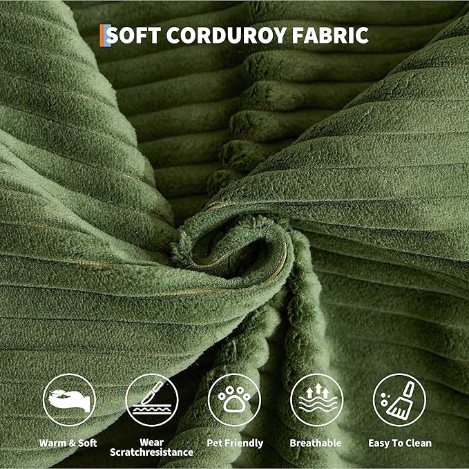 Garvee 5-in-1 Convertible Sofa Bed, 78.8" Modular Corduroy Sleeper - Image 8