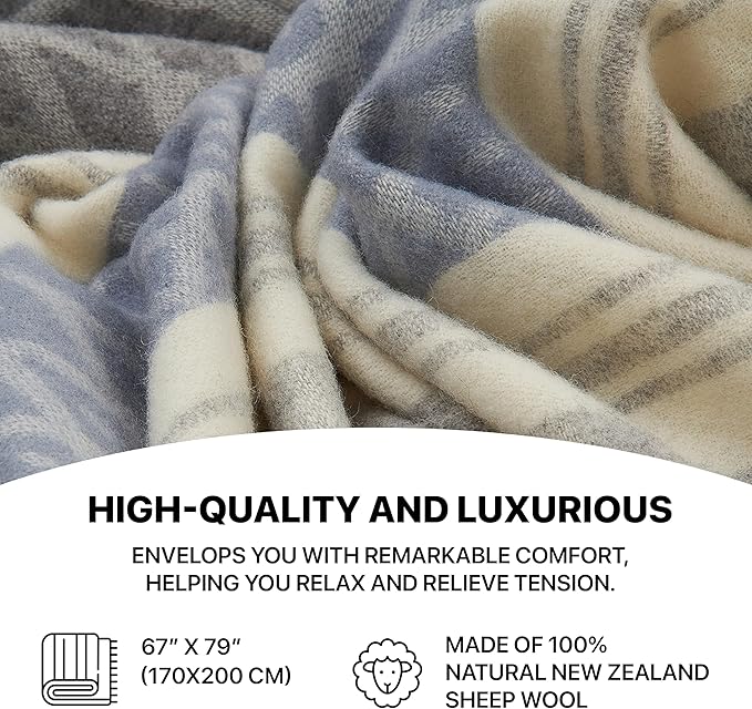 | Wool Blanket/Throw | 100% New Zealand Wool | Perfect - Image 6