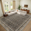 Washable 10x14 Area Rugs for Living Room, Boho Non-Slip Vintage Distress Large by Hedwior