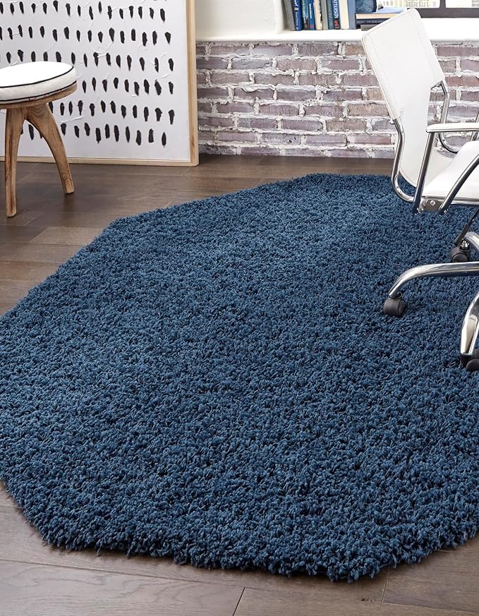 Unique Loom Solid Shag Collection Area Rug - Image 2