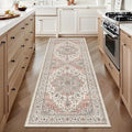 2x6 Vintage Runner Rug Low Pile Runners Non-Slip Machine Washable Rug Retro by NakedCloud