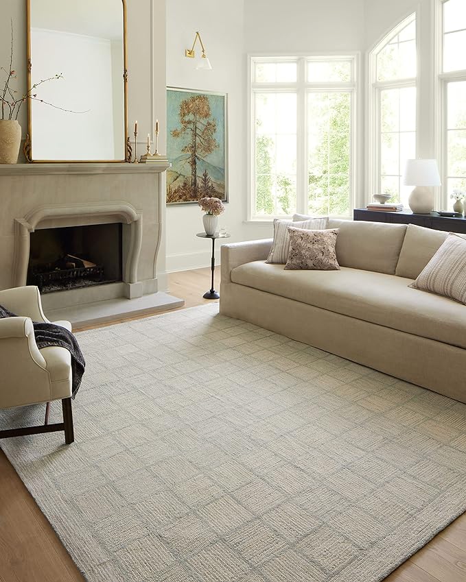 Loloi Chris Loves Julia Francis Collection FRA-03 Silver/Sky 7'-9" x 9'-9" Area by Loloi