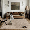 3x5 Deep Brown Area Rug Non Slip Vintage Office Entryway Rug Distressed Machine by PureCozy