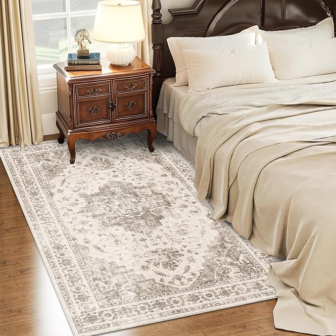 3x5 Vintage Washable Area Rugs Boho Medallion Large Distressed Retro Accent - Image 4