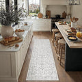 Grey 2x7 Runner Rug Vintage Area Carpet Hallway Indoor Kitchen Washable Neutral by PureCozy