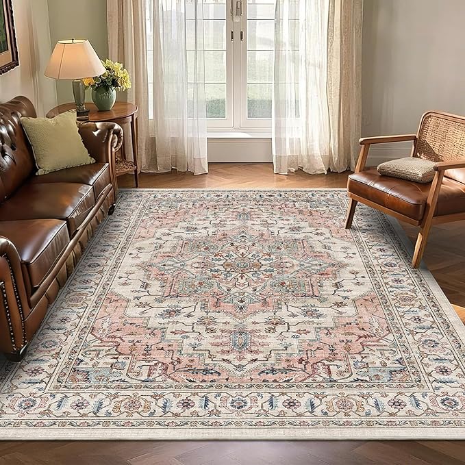 5x7 Area Rugs for Living Room Ultra-Soft Washable Rug Vintage Distressed Boho - Image 2