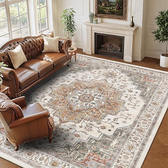 8x10 Area Rugs for Living Room Ultra-Soft Washable Rug Vintage Distressed Boho by NakedCloud