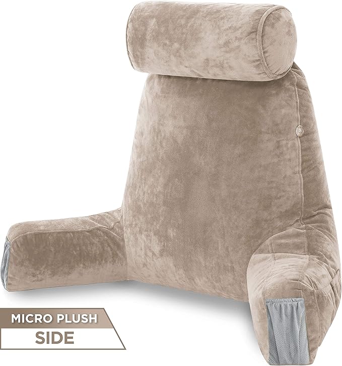 Husband Pillow Medium Aspen Edition Cowboy Taupe, Sit Up Reading & Bed Rest - Image 7