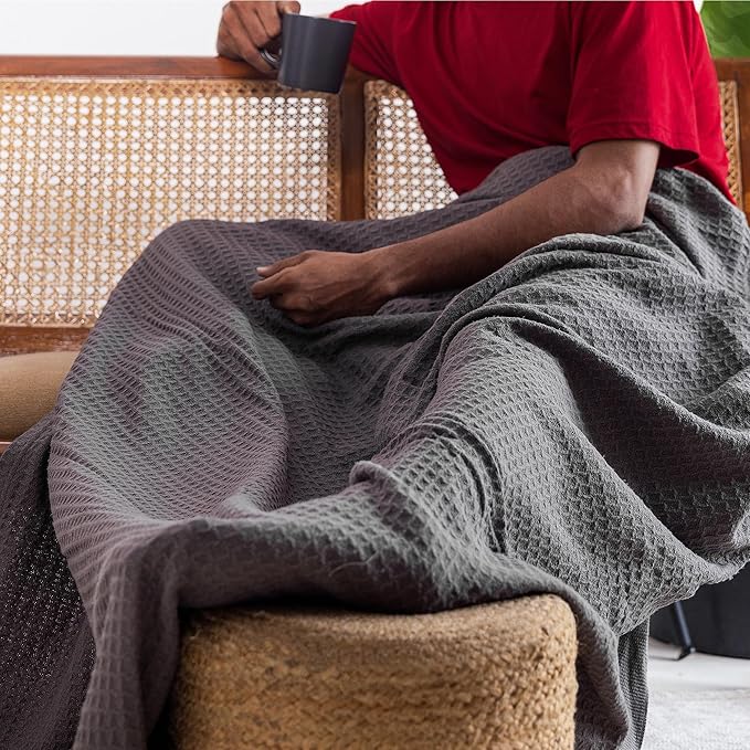 Salt Earth 100% Cotton Throw Blanket, Outdoor and Cozy Couch, Modern Bed Room - Image 4