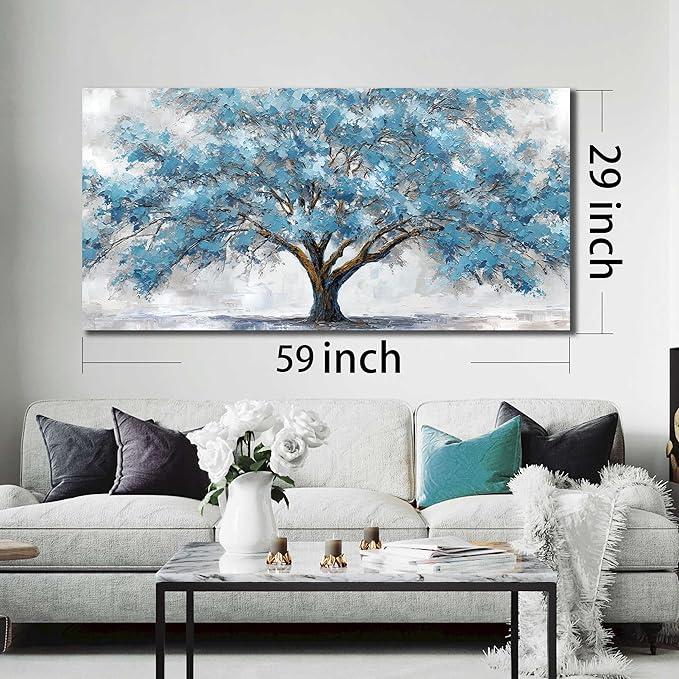 JuhaiArt Tree Wall Decor Teal Wall Art - Image 6