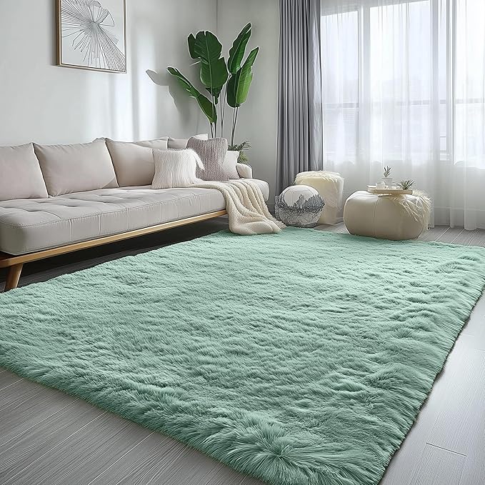 PAGISOFE Machine Washable Sage Green Rugs - Image 3