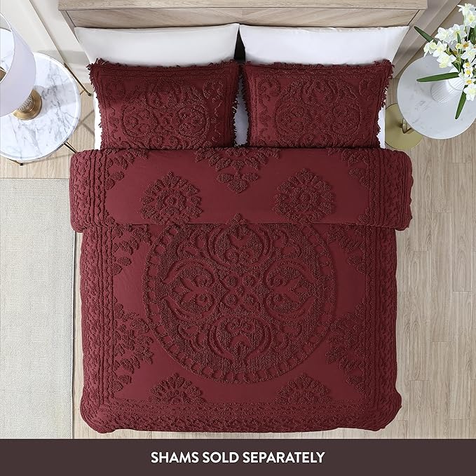 Beatrice Home Fashions Medallion Chenille Bedspread - Image 2
