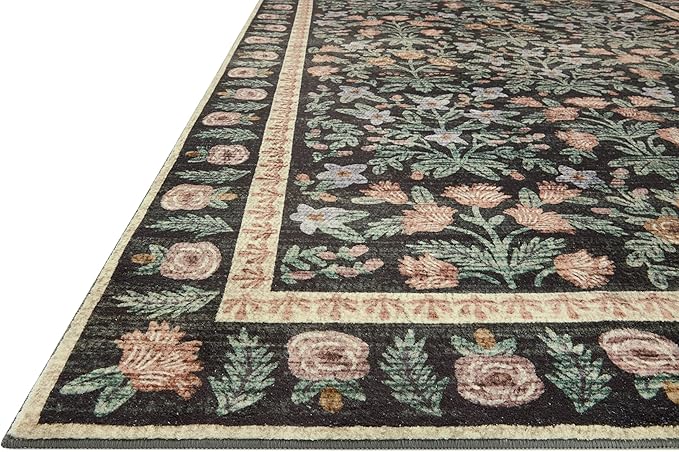 Loloi Rifle Paper Co. Eden Collection EDE-02 Mughal Garden Black 2'-0" x 5'-0" - Image 3