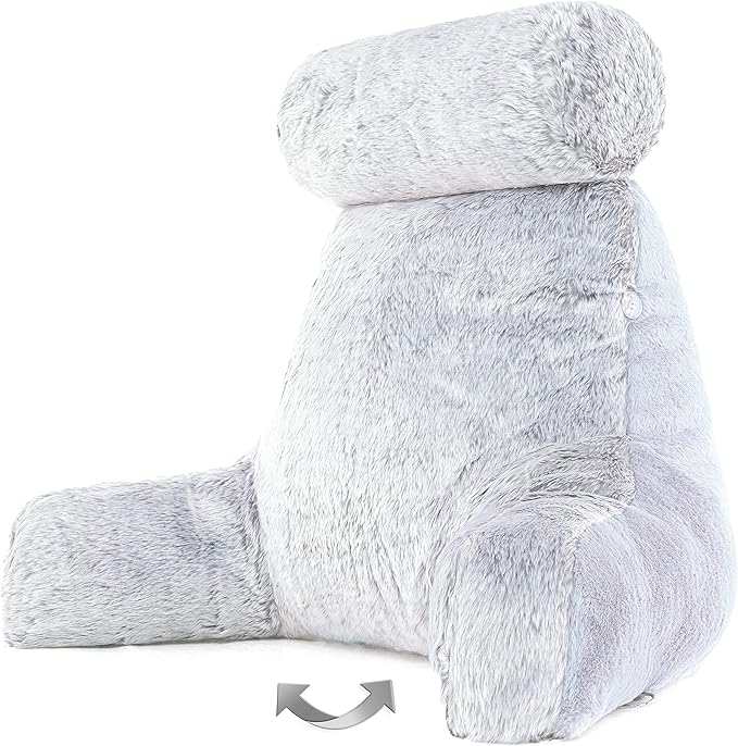 Husband Pillow Medium Rare Baby Arctic Grey Wolf Backrest, 2-Tone Reversible by HusbandPillow