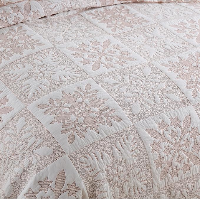 MarCielo 3-Piece 100% Cotton Bedspread Lightweight Quilt Coverlet Embroidery - Image 9