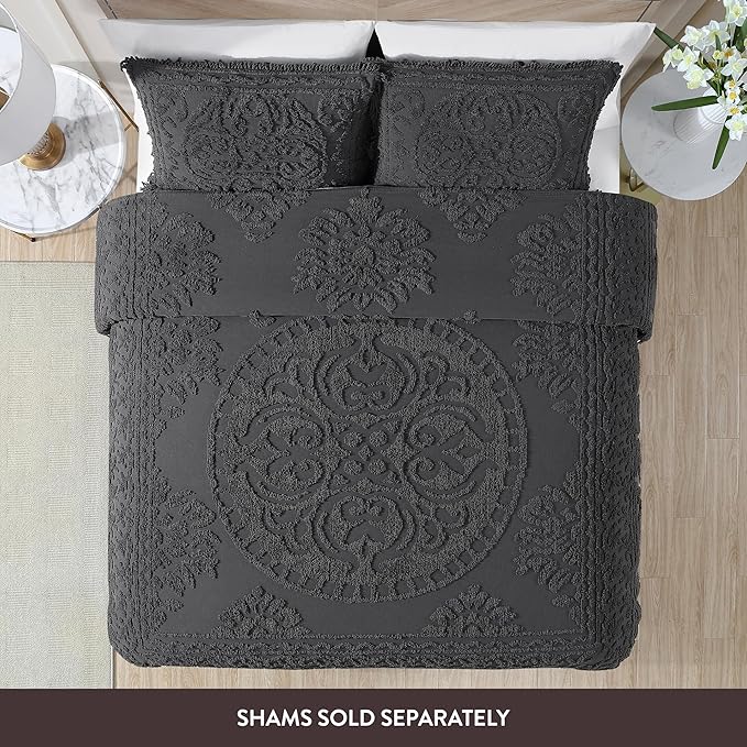 Beatrice Home Fashions Medallion Chenille Bedspread - Image 2