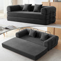 Convertible Sleeper Bed with 2 Cylindrical Pillow, Comfy Foldable Bed by QQR