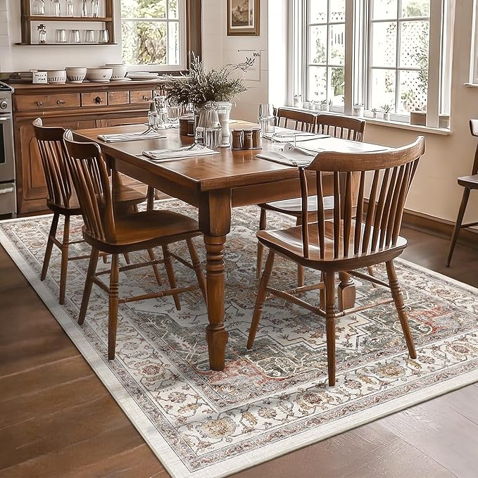 5x7 Area Rugs for Living Room Ultra-Soft Washable Rug Vintage Distressed Boho - Image 3