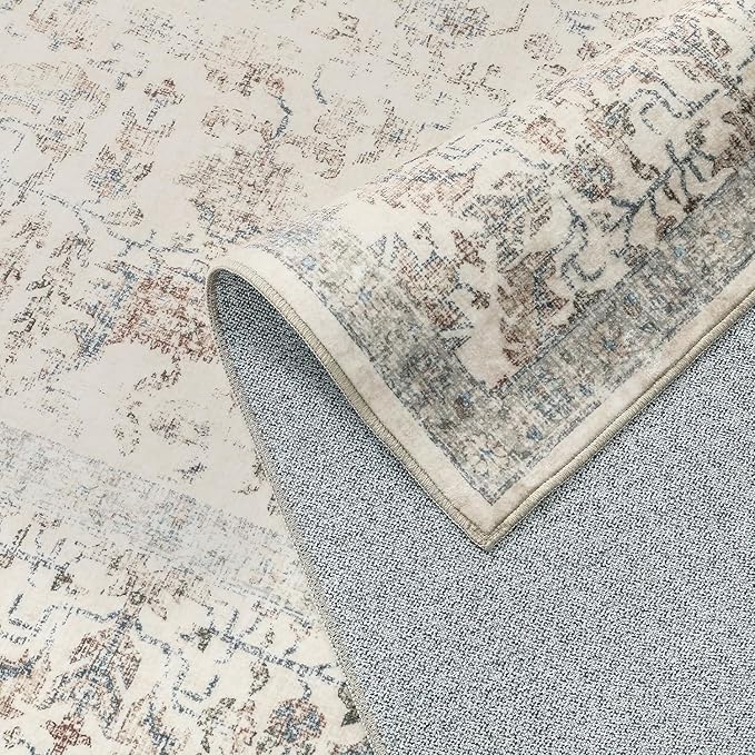Taupe Entryway Area Rug 2x3 Door Mat Machine Washable Kitchen Vintage - Image 6