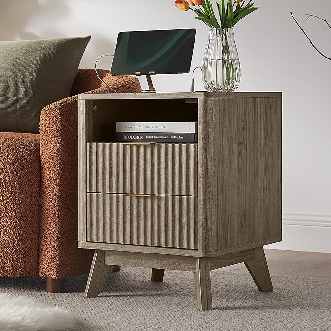 T4TREAM Fluted Nightstand Set of 2 - Image 7